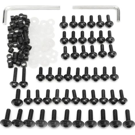 Motorcycle Fairing Bolts Kit Clips Screws for Yamaha YZF R6 1999 2000 2001 2002 - Black (1/5)
