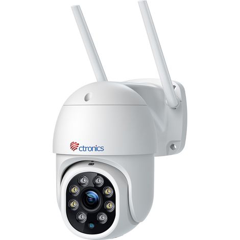 Ctronics 4MP Überwachungskamera Wifi 2,4/5GHz extern innen Reichweite von 30 Metern Bewegungserkennung von Menschen automatische Nachverfolgung Weiß (1/5)
