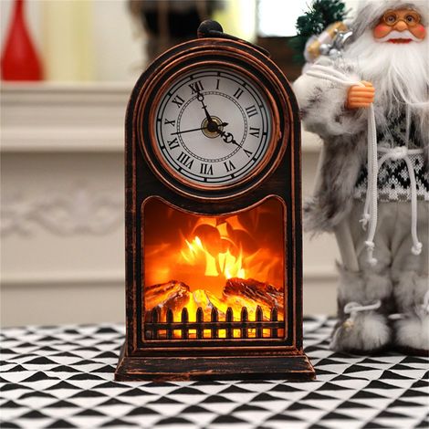 Lampe à Flamme Simulée - Lampe de Cheminée Portable avec Effet de Flamme dansante - Décoration Intérieure et Extérieure - 11 x 11 x 25 cm - Alimentation sur Piles ou USB (1/5)