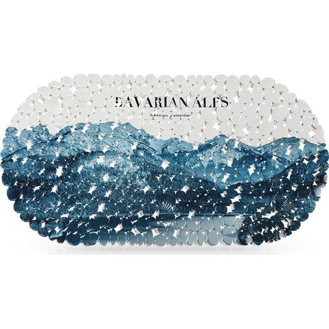 Imprimé Tapis de douche de bain Antidérapant, Antidérapant Durable Résistant à la moisissure PVC Rectangulaire Tapis de baignoire avec Ventouses (35 x 69 cm) (1/5)