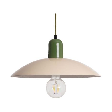 Suspension ronde en métal finition brillant ø35cm - Beige - Yvonne (1/5)