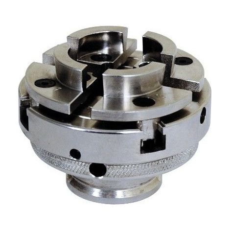 Leman – Mandrin universel 4 mors M33x3,5mm D.90 excentrique – Pour travail de 33 à 80mm – Réglage par tiges – Queue de cochon