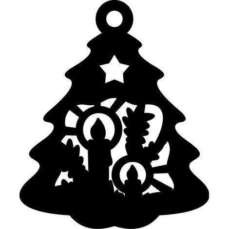 Durchbrochener Weihnachtsbaum-Anhänger, schwarze Weihnachtsfensterdekoration