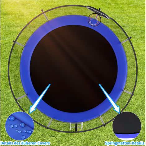 Gartentrampolin 305 cm mit Sicherheitsnetz 150 kg Stahl OKMYHOME (1/5)