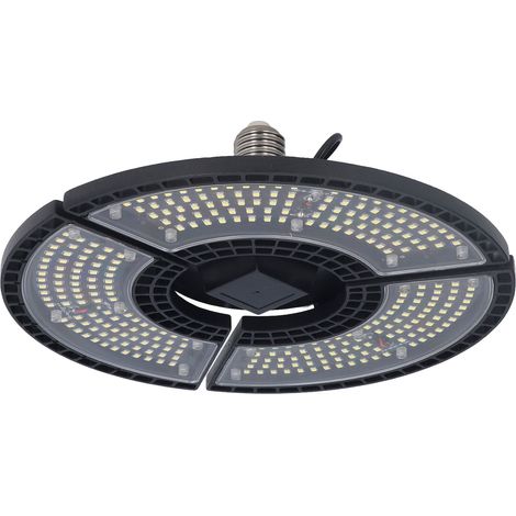 Wasserdichter 60-W-LED-Fluter, 288 LEDs, faltbar, 3-flammiges Design, E26/E27-Fassung, für Garage oder Keller, 100–277 V (1/5)