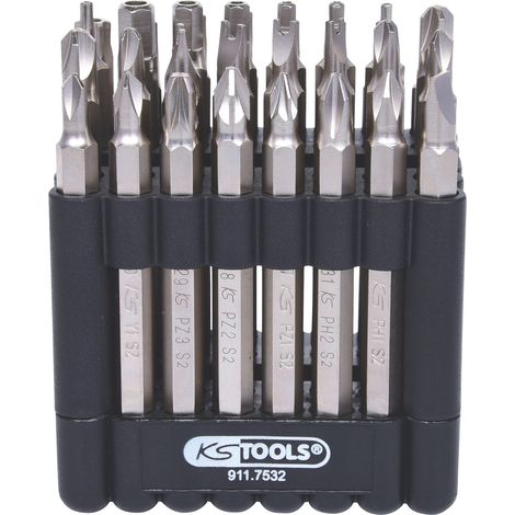 KS Tools 1/4" Bit-Satz, 75mm, 32-tlg mit Sicherheitsbits - 911.7532 (1/2)