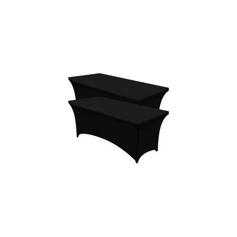Nappe extensible de cuisine [1837676 cm] Nappe en polyester et élasthanne – Lavable en machine et anti-rides (lot de 2, noir)
