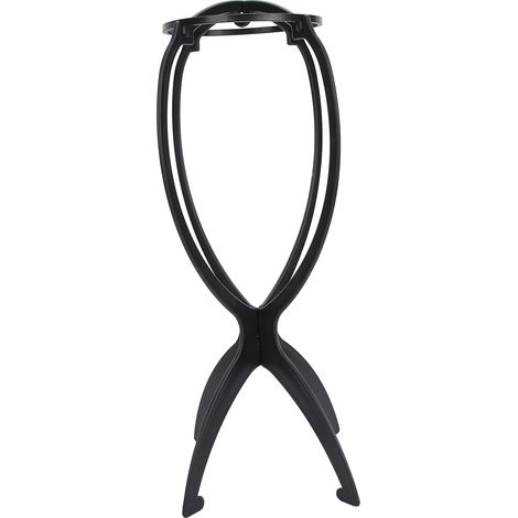 Lot de 3 Supports Perruques Pliables Portables Présentoir Rack pour Salon Coiffure Maison - Noir (1/5)