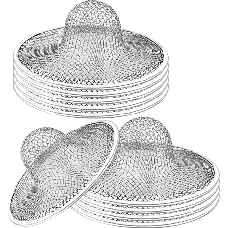Lot de 10 filtres à Cheveux en Maille d'acier Inoxydable pour bonde de Douche de 7,5 cm de diamètre extérieur - Bouchon d'évier pour Cuisine ou Salle de Bain (1/5)