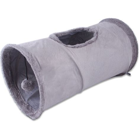 Túnel de juego plegable para gatos, juguete para mascotas (gatos, perros y otras mascotas), gris oscuro - Gris oscuro (1/5)