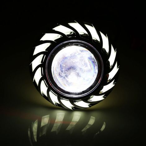 Faro LED Proiettore Motociclo, Luce Angel Devil Eye, Alluminio, Adatto a Molti Modelli, DC 12-60V (Bianco) (1/3)