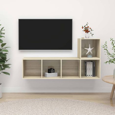 vidaXL Juego de muebles de salón 2 pzas madera ingeniería roble Sonoma (1/5)