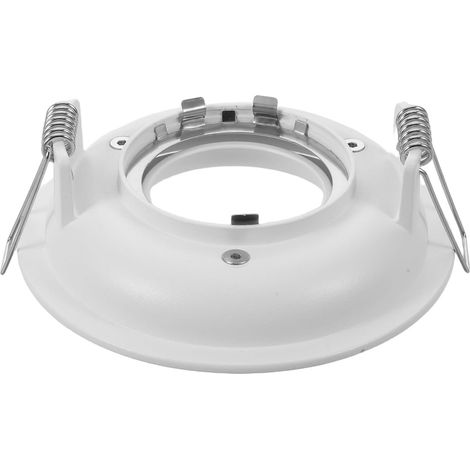 Anneau de Finition Rond pour Éclairage Encastré Mr16 Gu10 Blanc Aluminium, Clips de Fixation Sécurisés, pour Plafond en Plaques de Plâtre (1/5)