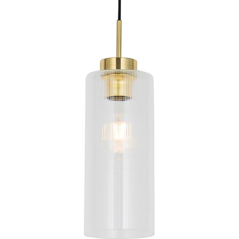 Art Deco Pendant Light Gold with Glass - Laura