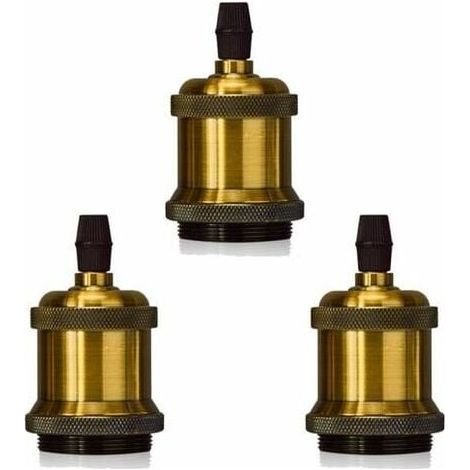 Juego de 3 adaptadores de bombilla Edison E27 en espiral para lámparas, estilo vintage retro, para candelabros y lámparas colgantes. (1/4)