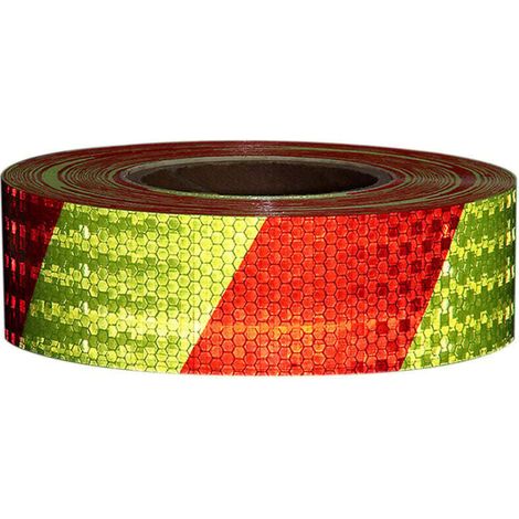ZVD-Autocollant D'Avertissement Reflechissant Pour Voiture, Bande Reflechissante En Serge Pour Le Corps, 3005Cm, Jaune Rouge (1/4)