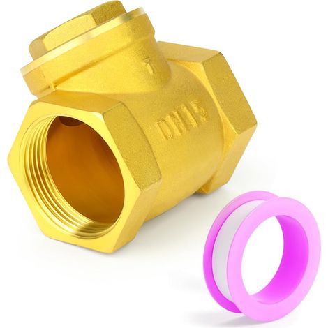 1 pièce clapet anti-retour à battant en laiton, clapet anti-retour femelle 1/2" BSP, raccord de plomberie pour empêcher le refoulement du fluide pour l'huile, l'eau, le gaz et l'air (1/5)