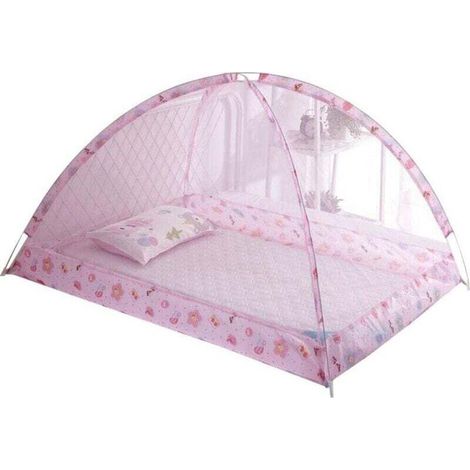 [JAMAIS UTILISÉ]Moustiquaire pliable pour berceau, 90 x 120 cm, portable, sans installation, rose (1/3)