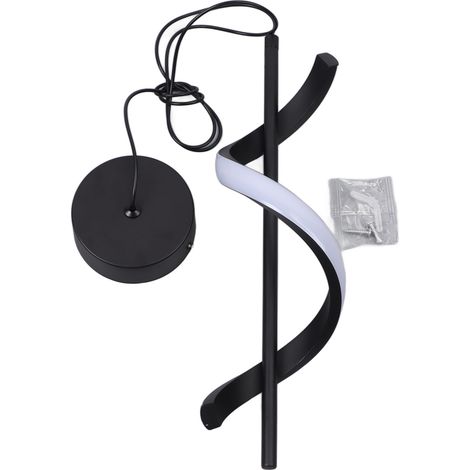 Ortviai Suspension LED Spirale Noire pour Salle à Manger – Éclairage Chaud 85-265 V, Protection des Yeux, Design Moderne