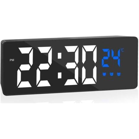 Digitaler Wecker, großes Display mit Temperaturanzeige, Nachttischwecker, USB-betriebener Wecker, Wecker mit 3 Schlummermodi, 12/24-Stunden-Anzeige, automatische Helligkeitsanpassung bei Nacht. (1/5)