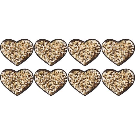 8pcs Iron Patches Polyester Plastic Material Golden Black Background Valentine's Day Style DIY Making Fabric Decoration (1/5)