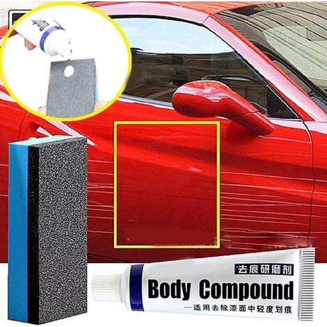 Kit de polissage réparateur rayures avec éponge douce – cire lustrante pour carrosserie voiture, soin peinture auto, rénovation micro-rayures, accessoire entretien esthétique. (1/5)