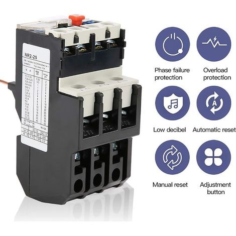 Thermal Overload Relay 50-60hz7-10A, Overload Protection Relay, Manual and Automatic Reset, Phase Break Protection (1/3)