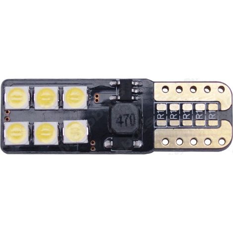 T10 3030-12LED LED Car LED Parking Light/License Plate Light/Door Light with Decoder CANBUS, White (1/4)