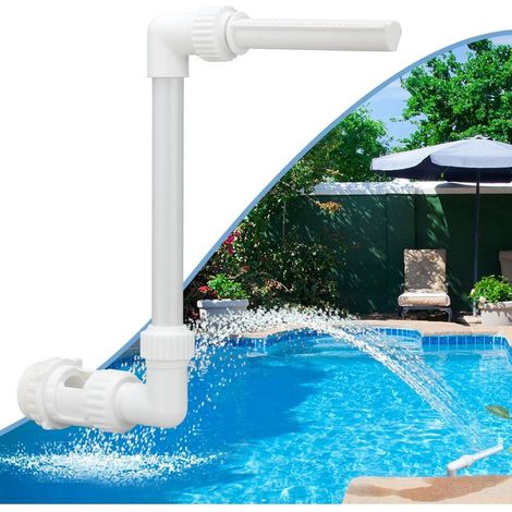 Fontaine cascade pour piscine avec jet d’eau décoratif, aérateur réglable pour piscine hors-sol et spa, accessoire de jardin et terrasse (1/3)