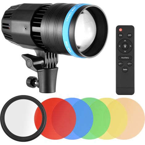 50-W-COB-Videoprojektor, 5500 K Lichtfarbe, CRI 90+, integrierte Lupe, Fernbedienung, 5 Stück