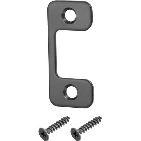 4 Ensembles Plaque de Gâche en Acier Inoxydable 57x26mm Noir (1/5)