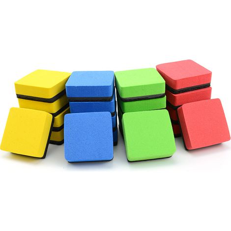 Lot de 14 mini effaceurs magnétiques à sec avec feutre épais, pour nettoyer les tableaux blancs, adaptés aux salles de classe. (1/5)