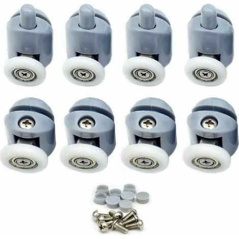 Duschtürrollen – 8er-Set Rollen für Duschschiebetüren, Durchmesser 25 mm. (1/4)