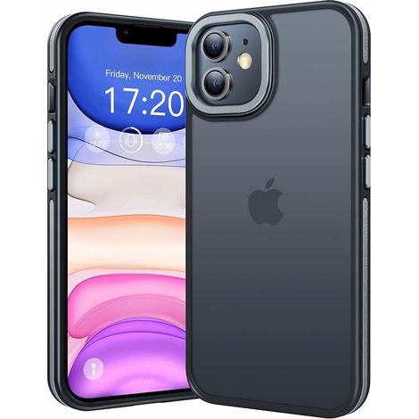 Coque antichoc PuyaTeya pour iPhone 11, noir/gris translucide (1/5)