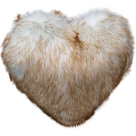 Cojín decorativo de plumas y piel sintética con forma de corazón para sofá, cama o coche, color blanco y dorado, 40 cm (15,7 pulgadas). (1/5)