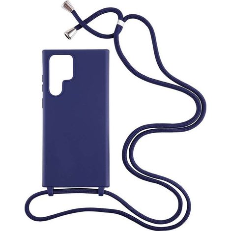 Coque arrière souple en TPU silicone pour Samsung Galaxy S22 Ultra - Avec cordon - Gris mat - Étui de protection (1/4)