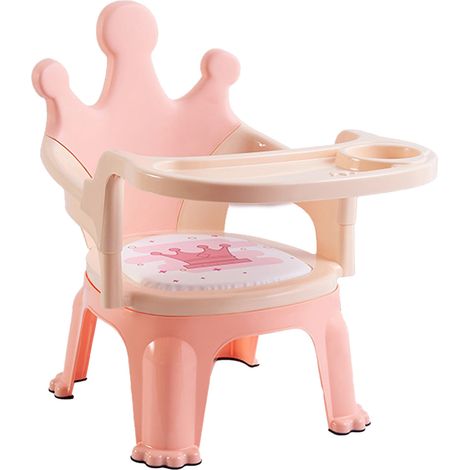 Rehausseur pour bébé, chaise haute amovible rose à motif dessin animé, idéale pour la maison et la maternelle. (1/5)