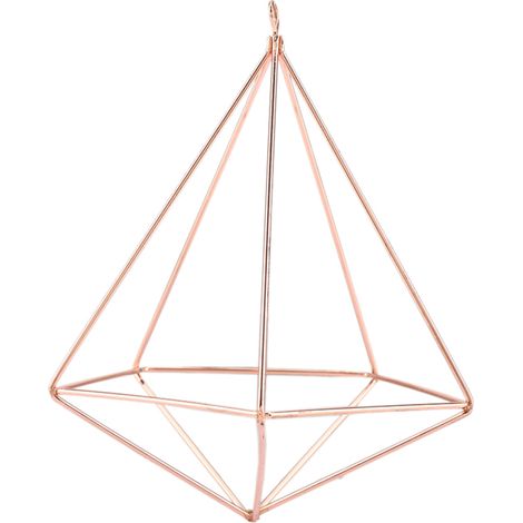 1 support à plantes suspendu géométrique, en fer, finition or rose, 4,8 x 4,8 x 12,3 cm, pour décoration intérieure et bureaux (1/5)