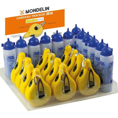 Présentoir de 12 Cordeaux Rondoline - 12 Poudres Bleues - Mondelin (1/2)
