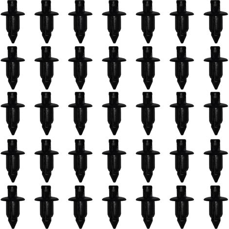 35 Pièces Rivet Plastique, 6mm Clips Voiture, Clips de Fixation Voiture, Agrafes Plastique, Rivet Noir (1/5)