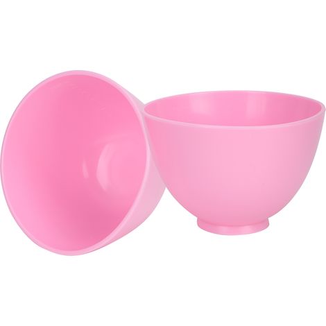 Ensemble de 2 bols mélangeurs souples pliables et portables en PVC pour masques faciaux à domicile et salons de beauté. (1/5)