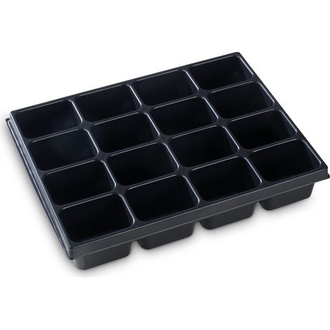 L-BOXX Kleinteileeinsatz i-BOXX® iB 72 B349xT265xH63mm Polystyrol mit 16 Mulden schwarz