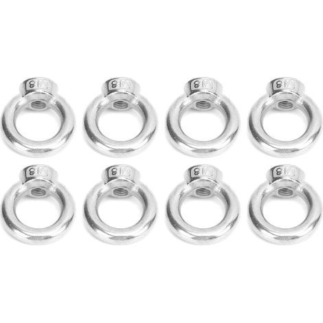 8 pièces Pitons à Œil en Acier Inoxydable M8 pour Bateaux, Yachts et Levage Maritime - Résistance 140kg (1/5)