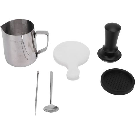 Ensemble de doseurs à café en acier inoxydable, 21 pièces, pichet à mousse, tapis, agitateur, pochoirs, outils pour le bureau et la maison (1/5)