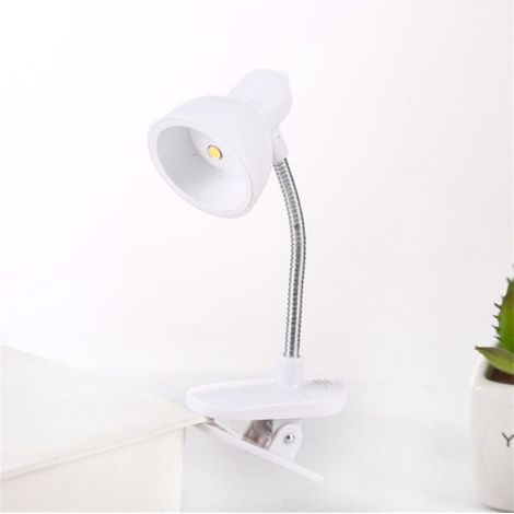 Lampe De Lecture - Clip Rotatif Col De Cygne 360° - ABS - 12 5 X 5 Cm - 24 G - Piles LR41 ×3 - Blanc - 1 Pièce (1/4)