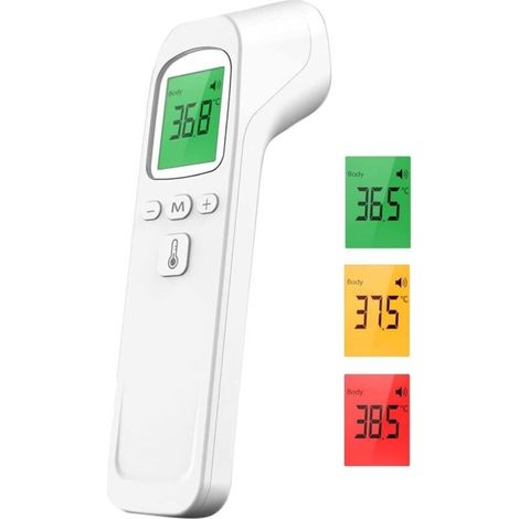 Thermomètre frontal infrarouge sans contact – Écran LCD rétroéclairé – Mesure instantanée 3-5 cm – Modes Celsius/Fahrenheit (1/5)