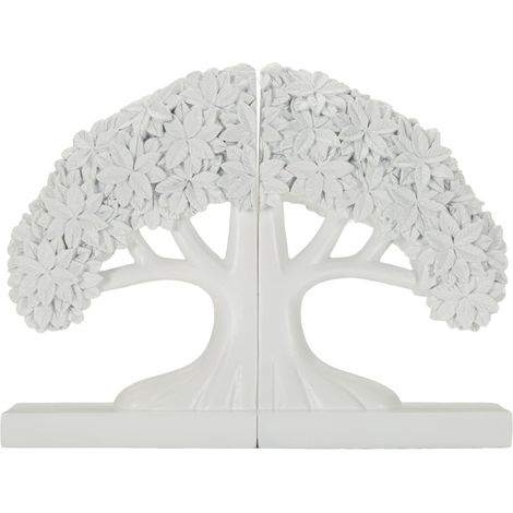 Set fermalibri Albero in poliresina bianco (1/5)