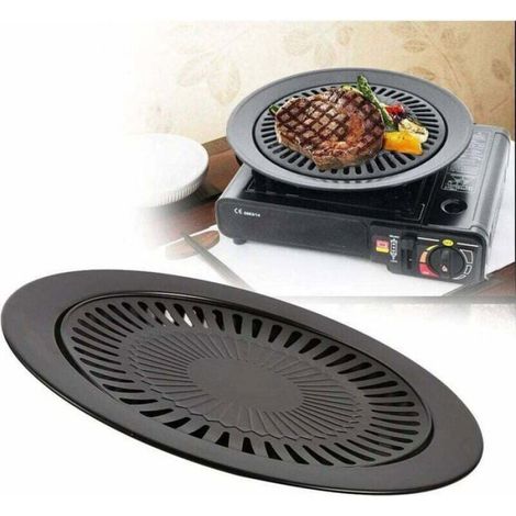 Réchaud barbecue coréen Acier inoxydable Gril rond Camping Intérieur/extérieur (1/4)
