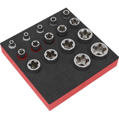 Sealey SX096 TRX-P EPR Socket Set 1/4"", 3/8"" & 1/2""Sq Drive 16pc (1/3)