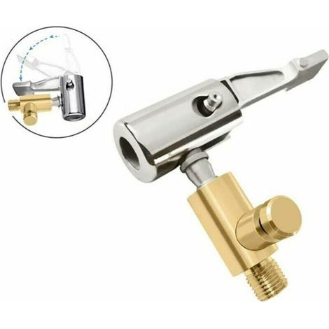 Adaptador de válvula para neumáticos de coche, boquilla portátil para inflar neumáticos de coche, adaptador de boca roscada para coche, accesorios de conexión para bomba de aire, no desinfla. (1/4)
